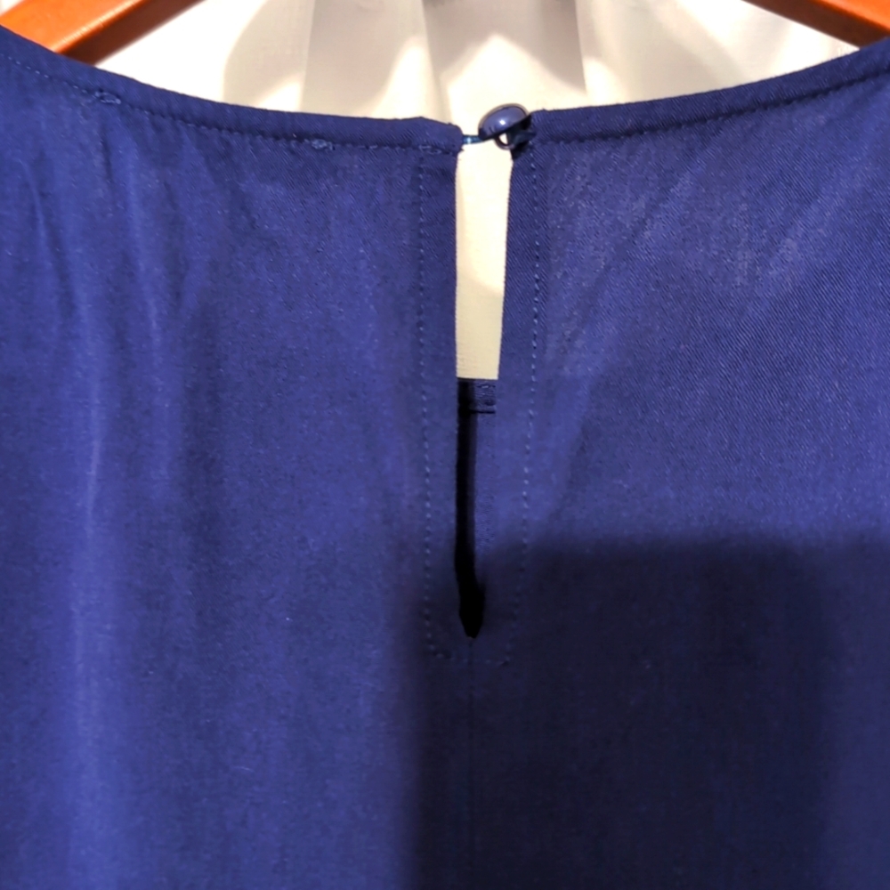 Kirundo Navy Embroidered Floral Dress Bell Sleeves Large‎ Boho Y2K Hippie - Picture 5 of 8
